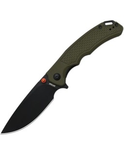 Artisan Cutlery Tradition V2 Linerlock black PVD coated AR-RPM9 stainless steel drop point blade Green G10 handle