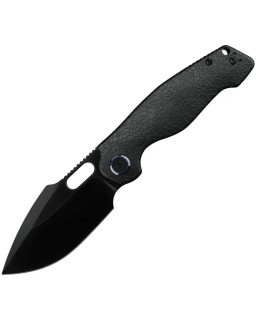 KUNWU Knives Gringo folding knife S390 steel black DLC coated blade Framelock Black textured titanium handle