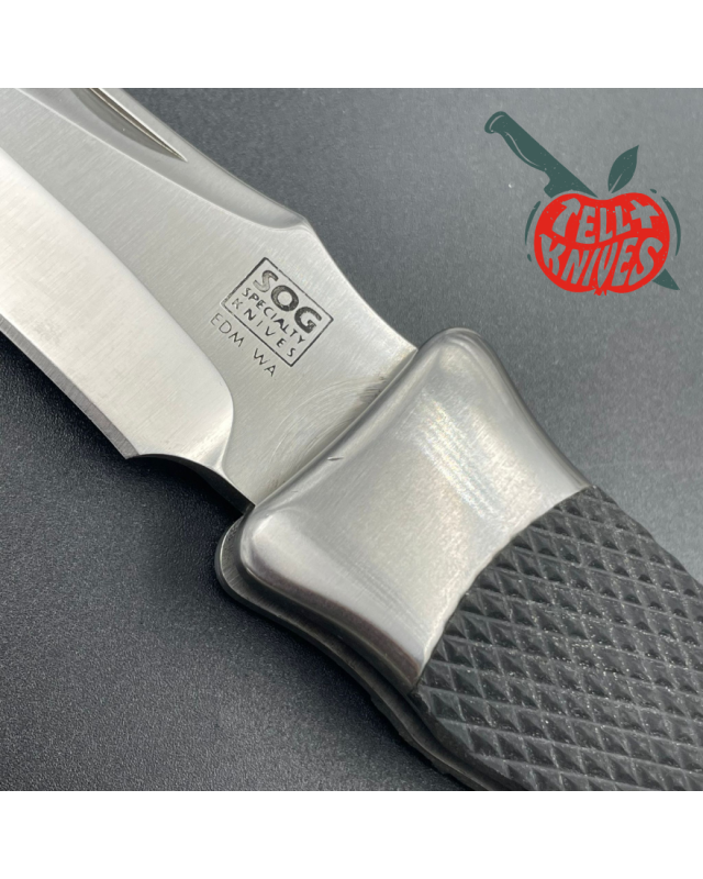 SOG Tomcat S4 440C stainless steel satin finish blade kraton handle lockback with nylon sheath and original box