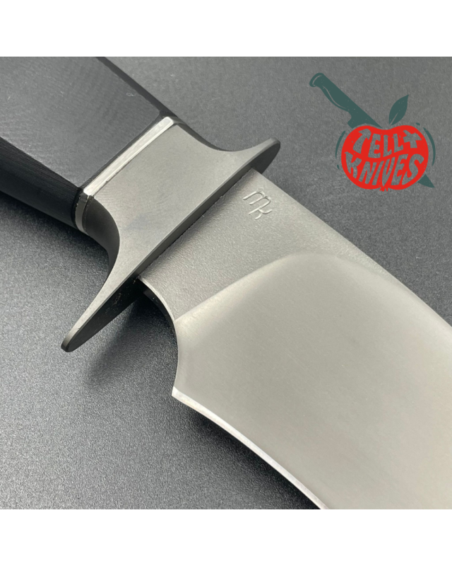 Michal Komorovsky Hunting Knife ELMAX steel black DLC coating Black G10 handle black leather sheath