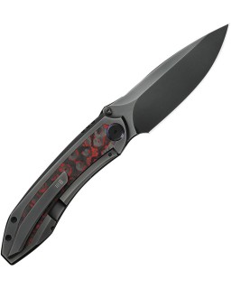 WeKnife Winsome Nested M390 stainless steel grey polished finish blade Framelock Black Titanium Handle Lava Flow Fat car