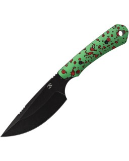 Kansept Flank  – lame acier D2 blackwash manche aluminium Zombie Blood – Design TuffKnives
