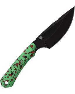 Kansept Flank  – lame acier D2 blackwash manche aluminium Zombie Blood – Design TuffKnives