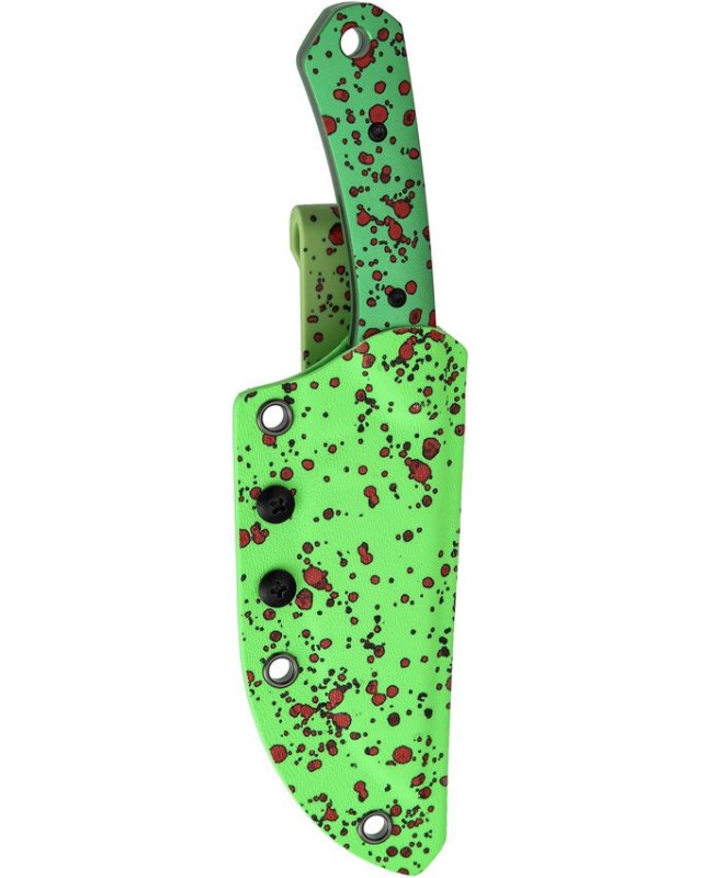 Kansept Flank  – lame acier D2 blackwash manche aluminium Zombie Blood – Design TuffKnives