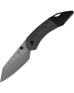 Kansept K9  – Lame acier damas – Carbone Twill/G10 et titane blackwash – Design Keanison Knives