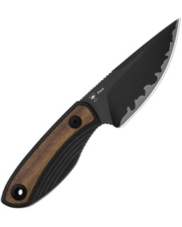 Kizer Finch 1134A1 – Acier inox laminé trois couches manche G10 noir et bois de Mkuruti