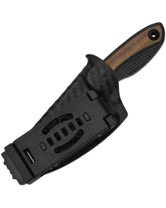 Kizer Finch 1134A1 – Acier inox laminé trois couches manche G10 noir et bois de Mkuruti