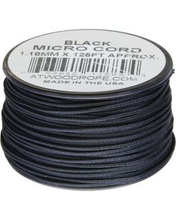 Micro Cord unicolor 38m Black