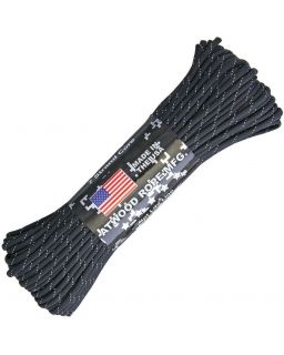 Parachute Cord 550 30m Black Reflective