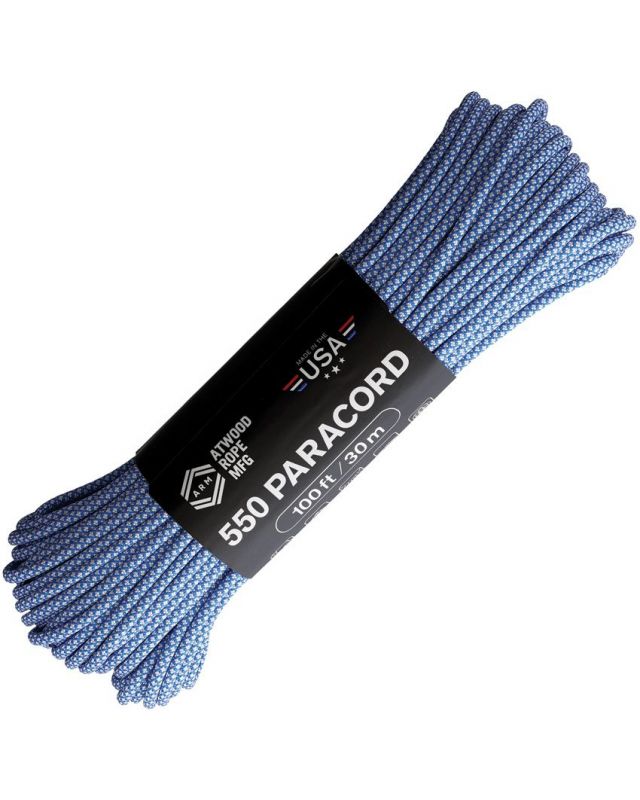 Parachute Cord 550 30m Diamond Blue White - Tellknives Switzerland