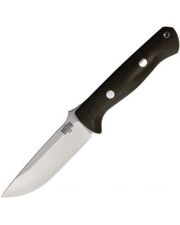 Bravo 1 fixed blade knife A2 tool steel Black Micarta handle brown leather sheath