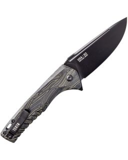 F3 Charlie D2 steel Button Lock Damascus G10