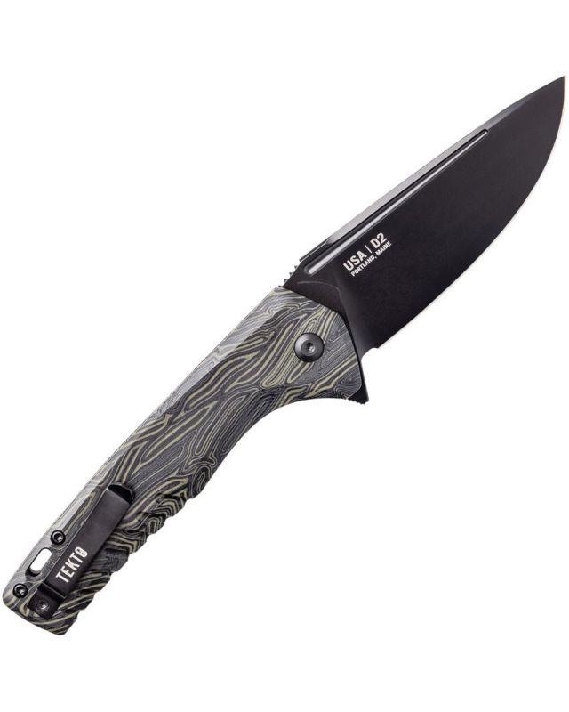 F3 Charlie D2 steel Button Lock Damascus G10 F3 Charlie D2 steel Button Lock Damascus G10