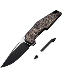 OAO (One and Only) Flipper Knife Titanium Copper & Carbon Fiber CPM 20CV Blade WE23001-2