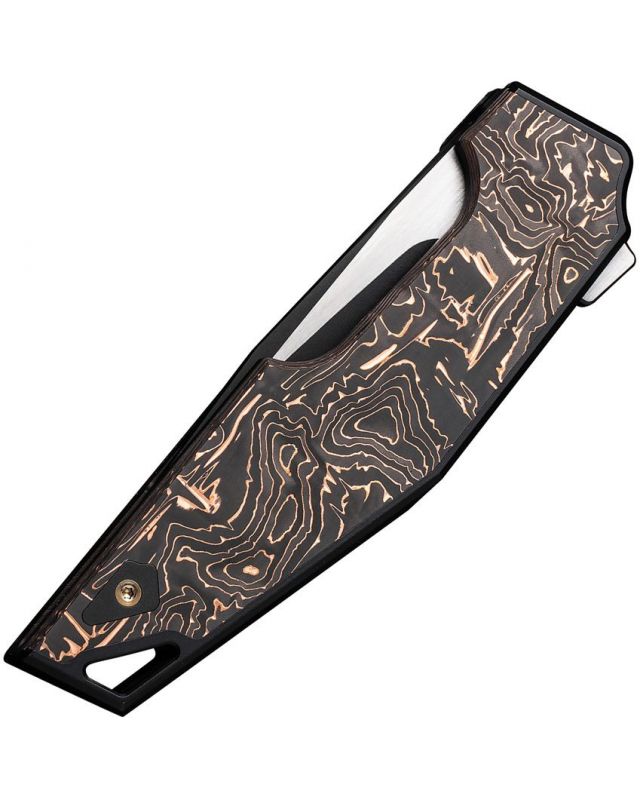 OAO (One and Only) Flipper Knife Titanium Copper & Carbon Fiber CPM 20CV Blade WE23001-2 OAO (One and Only) Flipper Knife Titanium Copper & Carbon Fiber CPM 20CV Blade WE23001-2
