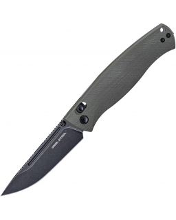 Pathfinder Bushcraft Folder Crossbar Lock Folding Knife Blackwash 14C28N