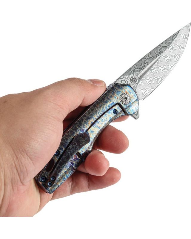Cassowary Damascus Lightning Flipper Cassowary Damascus Lightning Flipper