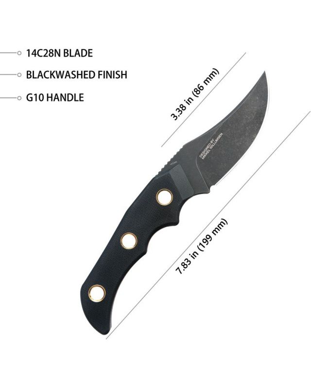 Willumsen Hunter Black 14C28N steel blackwash G10 Willumsen Hunter Black 14C28N steel blackwash G10
