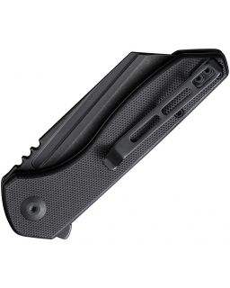ExOne Flipper Knife Black G10 Black Stonewashed Nitro-V steel C23036-1