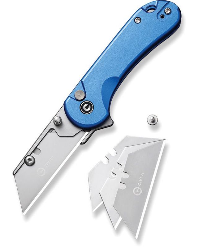 Elementum Utility Button Lock Blue Aluminium