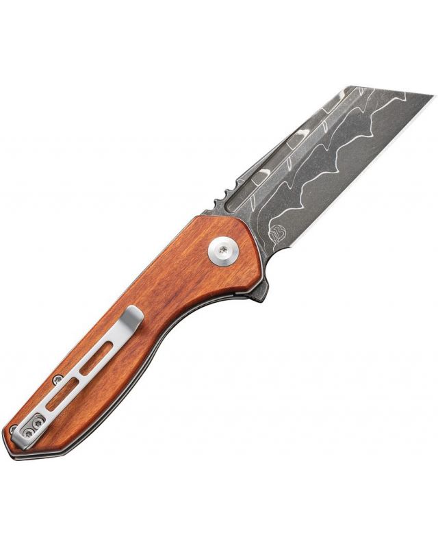ExOne Flipper Knife Guibourtia wood Damascus steel C23036-DS1 ExOne Flipper Knife Guibourtia wood Damascus steel C23036-DS1