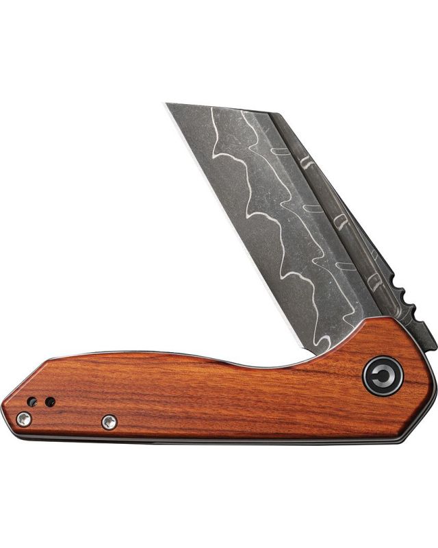 ExOne Flipper Knife Guibourtia wood Damascus steel C23036-DS1
