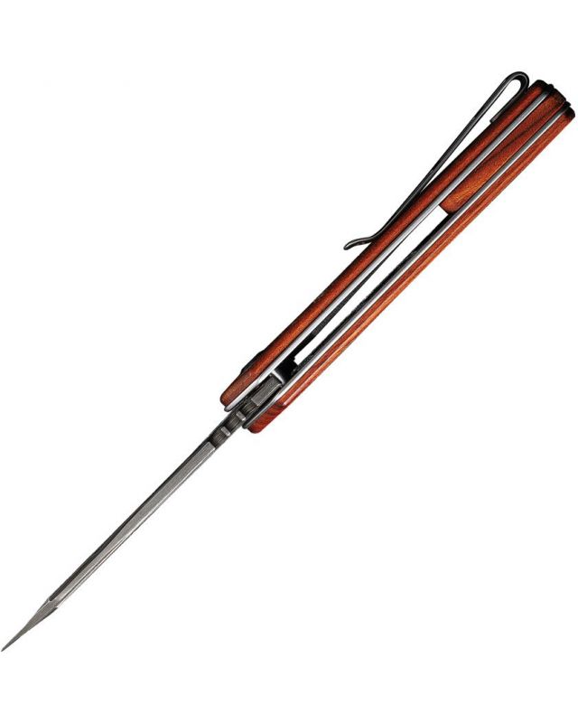 ExOne Flipper Knife Guibourtia wood Damascus steel C23036-DS1