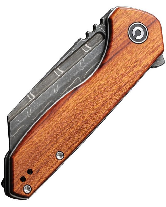 ExOne Flipper Knife Guibourtia wood Damascus steel C23036-DS1