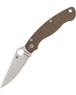 Military 2 CPM Cru-Wear Compression Lock Brown Micarta