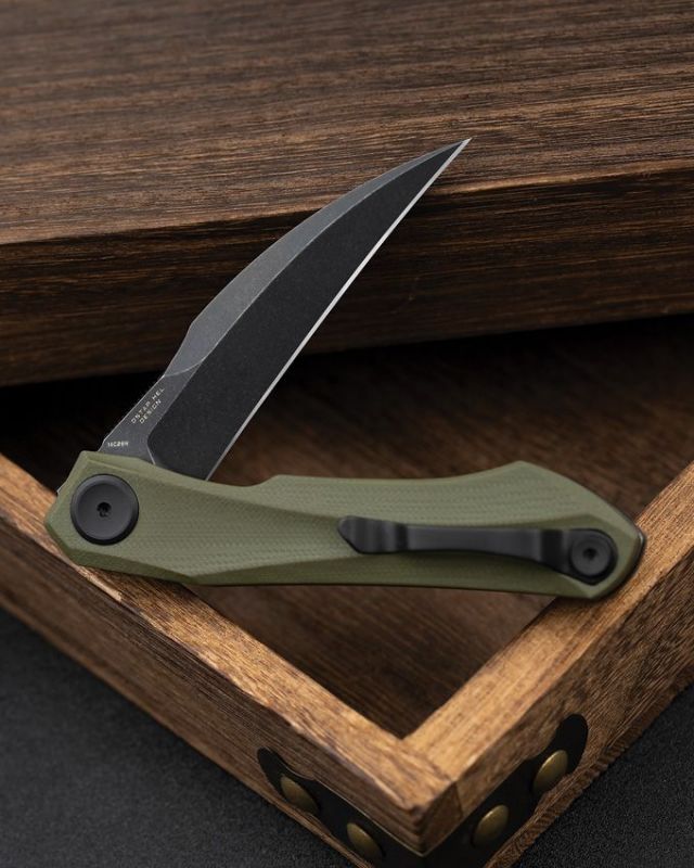 Ivy 14C28N Sandvik steel Blackwash OD green G10 Ivy 14C28N Sandvik steel Blackwash OD green G10