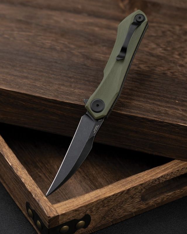 Ivy 14C28N Sandvik steel Blackwash OD green G10 Ivy 14C28N Sandvik steel Blackwash OD green G10