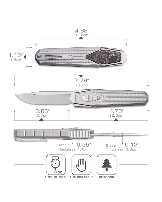 Swordfish Gravity OTF (Swiss Legal) ZL101A4 aluminium handle M390 stee Swordfish Gravity OTF (Swiss Legal) ZL101A4 aluminium handle M390 stee