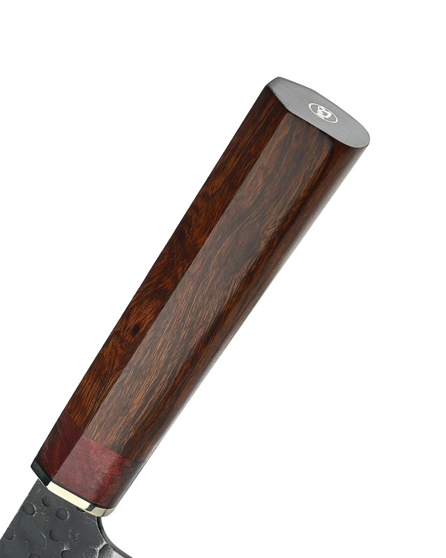 Japanese Style Santoku Knife 440C San Mai Hammered Forged Japanese Style Santoku Knife 440C San Mai Hammered Forged