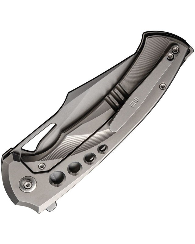 Swiftfin Framelock beadblast CPM-20CV steel titanium handle flipper Swiftfin Framelock beadblast CPM-20CV steel titanium handle flipper