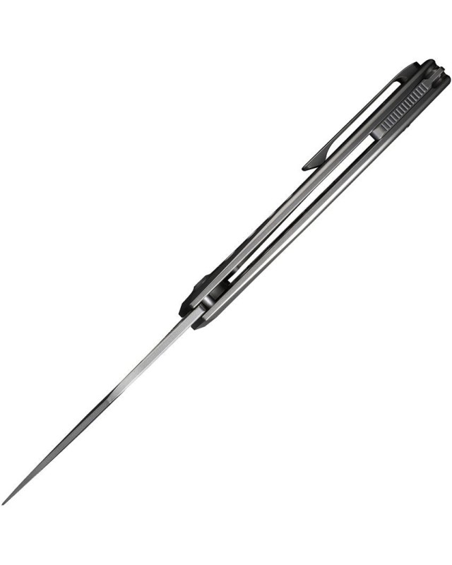 Swiftfin Framelock beadblast CPM-20CV steel titanium handle flipper Swiftfin Framelock beadblast CPM-20CV steel titanium handle flipper