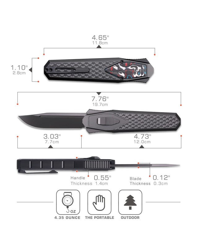 Swordfish Gravity OTF (Swiss Legal) ZL101B5 titanium handle M390 steel Swordfish Gravity OTF (Swiss Legal) ZL101B5 titanium handle M390 steel