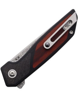 Diamici Linerlock Damascus CF & wood