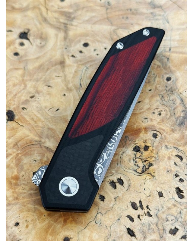 Diamici Linerlock Damascus CF & wood Diamici Linerlock Damascus CF & wood