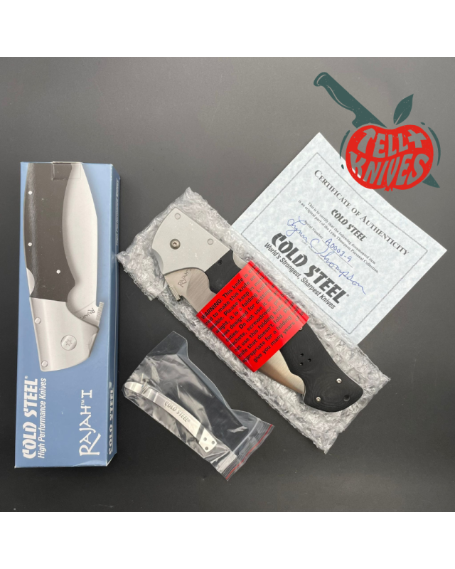 RAJAH I Black Micarta beadblasted aluminium bolsters - Couteau de coll