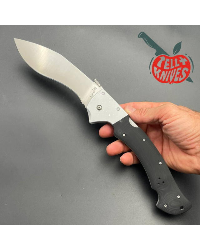 RAJAH I Black Micarta beadblasted aluminium bolsters - Couteau de coll