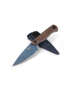 Dacian MagnaCut Steel fixed blade 203BT-01 brown canvas micarta Blue C