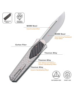 Swordfish Gravity OTF (Swiss Legal) ZL101B1 titanium handle M390 steel