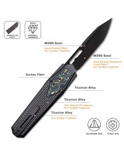 Swordfish Gravity OTF (Swiss Legal) ZL101A6 aluminium handle M390 steel DLC finish