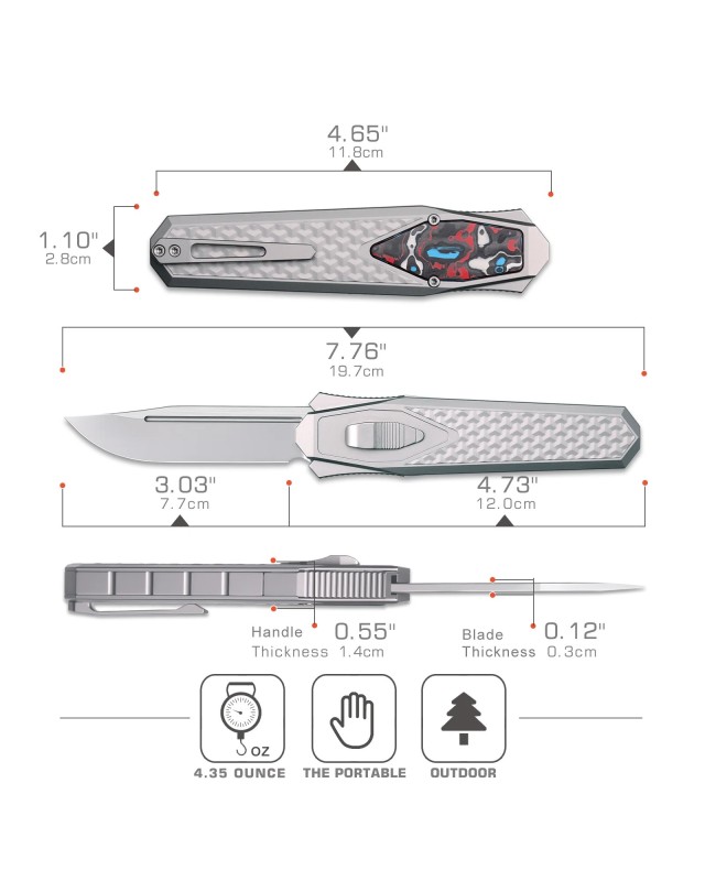 Swordfish Gravity OTF (Swiss Legal) ZL101B3 aluminium handle M390 steel Swordfish Gravity OTF (Swiss Legal) ZL101B3 aluminium handle M390 steel