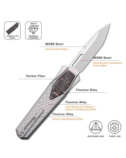 Swordfish Gravity OTF (Swiss Legal) ZL101B4 aluminium handle M390 steel
