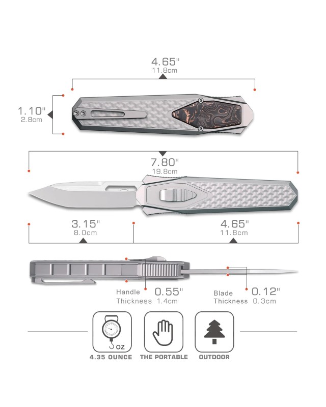 Swordfish Gravity OTF (Swiss Legal) ZL101B4 aluminium handle M390 steel Swordfish Gravity OTF (Swiss Legal) ZL101B4 aluminium handle M390 steel
