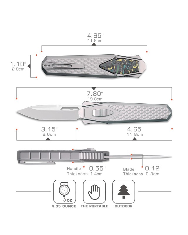 Swordfish Gravity OTF (Swiss Legal) ZL101B2 aluminium handle M390 steel Swordfish Gravity OTF (Swiss Legal) ZL101B2 aluminium handle M390 steel