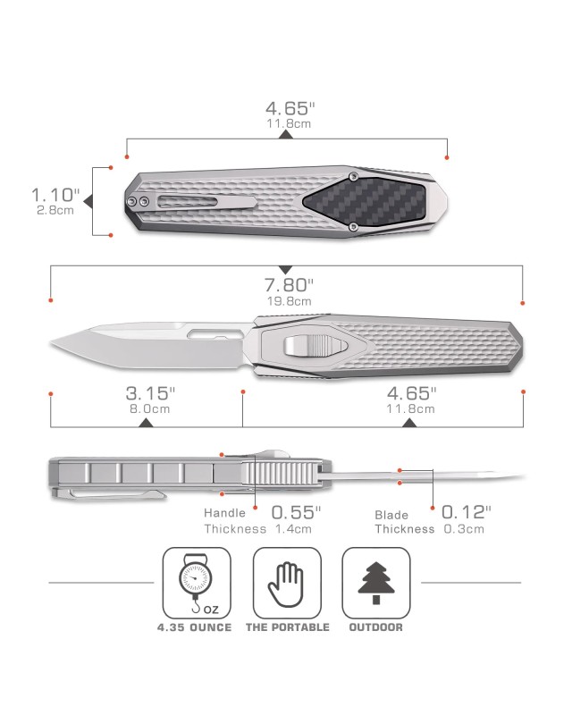Swordfish Gravity OTF (Swiss Legal) ZL101A1 aluminium handle M390 steel Swordfish Gravity OTF (Swiss Legal) ZL101A1 aluminium handle M390 steel