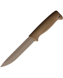 M95 Ranger Puukko Coyote Cerakote 80CrV2 steel Coyote TPE handle Coyote composite sheath