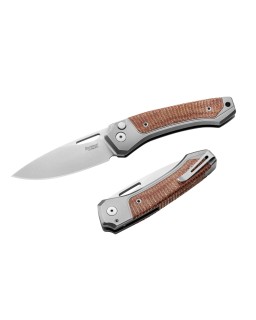 Twain MagnaCut steel Integral Titanium handle Micarta Natural button l